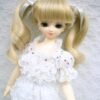 Wig / 7-8 inch / Twintails Ribbon Curly (Lightgoldmix #GL26)