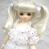 Wig / 7-8 inch / Twintails Ribbon Curly (White #1001)