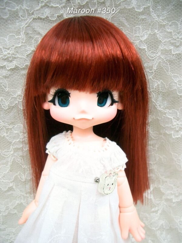 Wig / 7-8 inch / Semi-long Straight (Maroon #350)