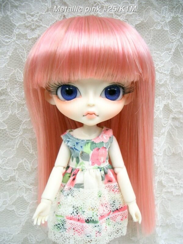 Wig / 7-8 inch / Semi-long Straight (Metallic pink #25/K1M)