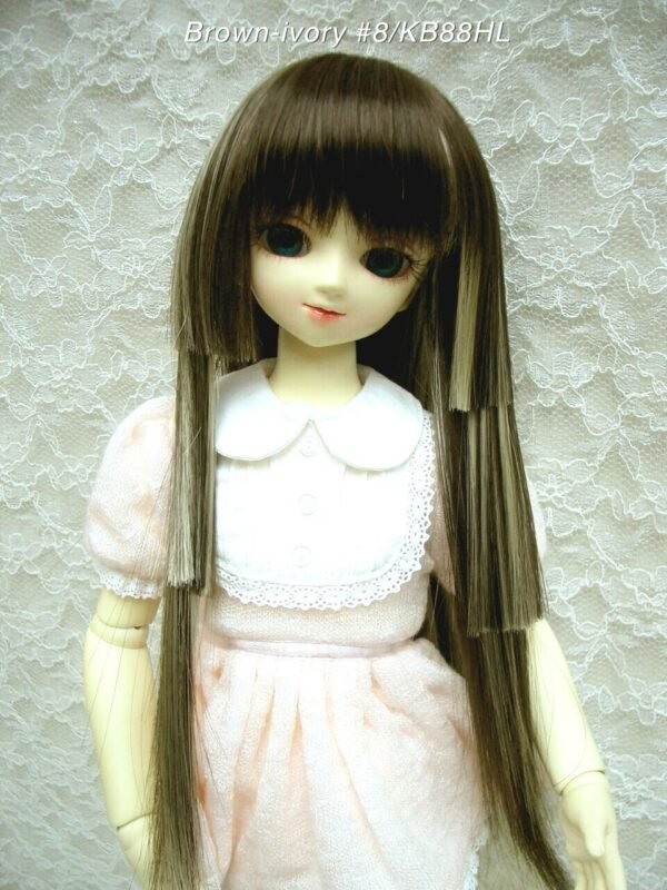 Wig / 7-8 inch / Princess-cut Long (Brown-ivory #8/KB88HL)