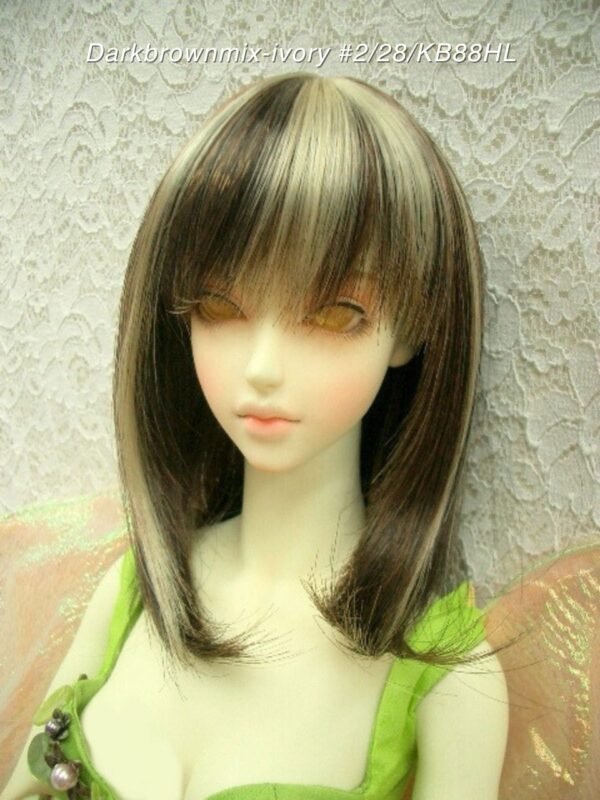 Wig / 8 inch / Medium Straight (Darkbrownmix-ivory #2/28/KB88HL)