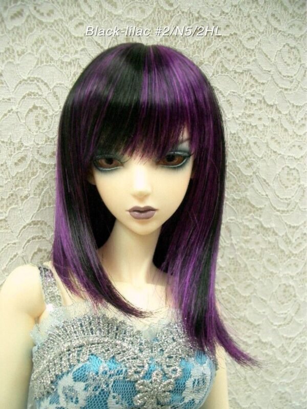 Wig / 8 inch / Medium Straight (Black-lilac #2/N5/2HL)