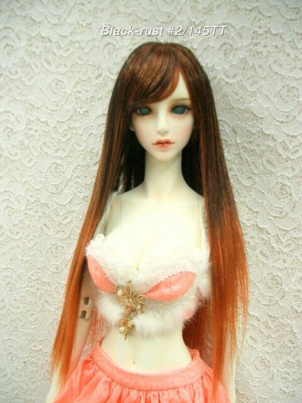 Wig / 8 inch / Long Straight V-shaped haircut *Length 33cm (Black-rust #2/145TT)
