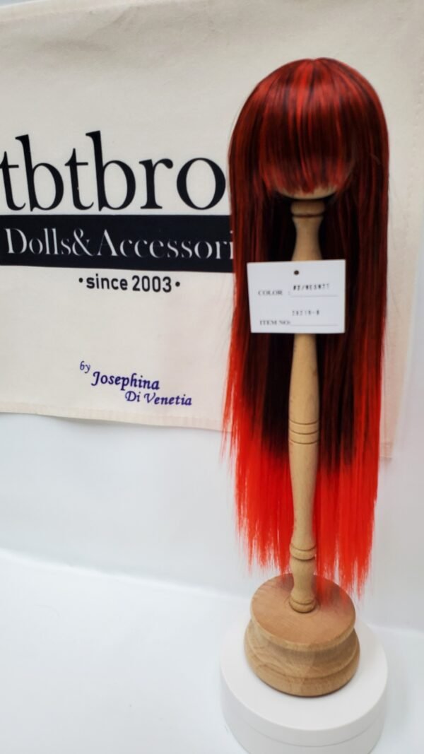 Wig / 8 inch / Long Straight V-shaped haircut *Length 33cm (Black-red #2/N7T)