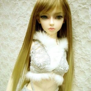 Wig / 8 inch / Long Straight V-shaped haircut *Length 33cm (Black-ivory #12/KB88T)