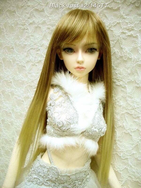 Wig / 8 inch / Long Straight V-shaped haircut *Length 33cm (Black-ivory #12/KB88T)