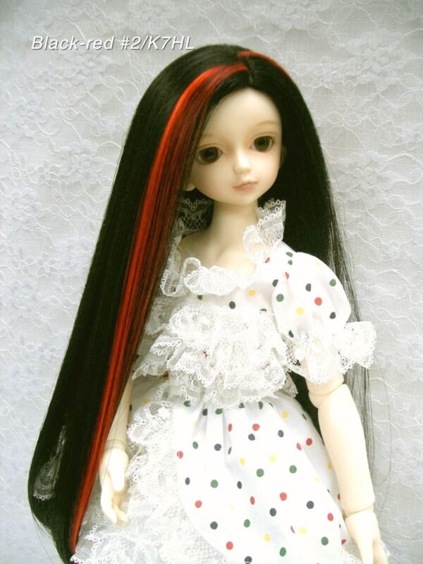 Wig / 7-8 inch / One-length Long Straight (Black-red #2/K7HL)
