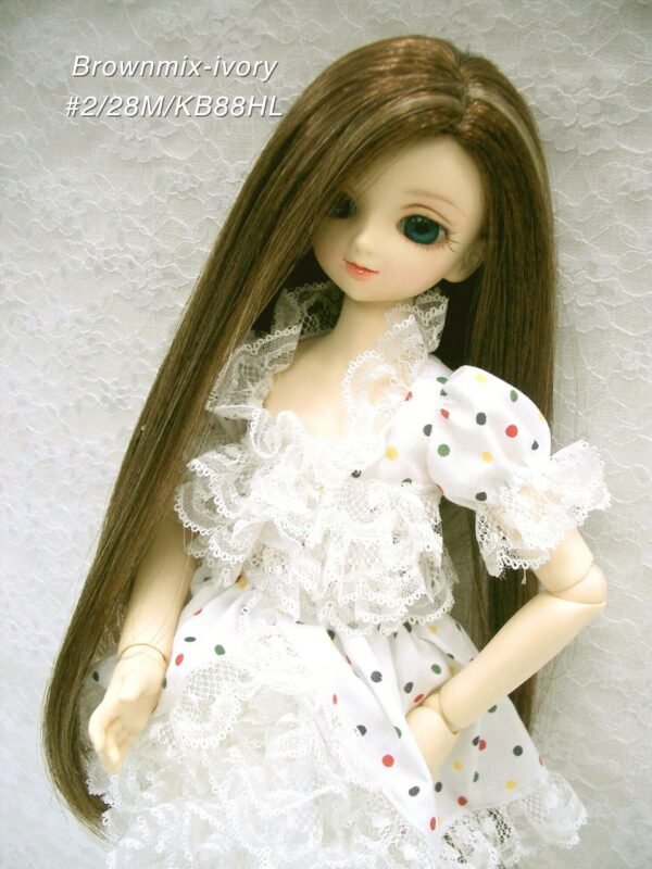 Wig / 7-8 inch / One-length Long Straight (Brownmix-ivory #2/28M/KB88HL)