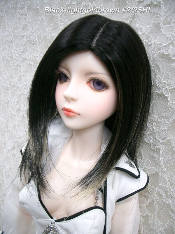 Wig / 8 inch / Long Bob (Black-lightgoldbrown #2/25HL)