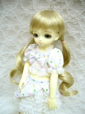 Wig / 6-7 inch / Soft Curly Long Twintails (Lightgoldmix #GL26)