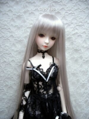 Wig / 8 inch / Long Straight with Bangs *Length 38cm (Grey #60)