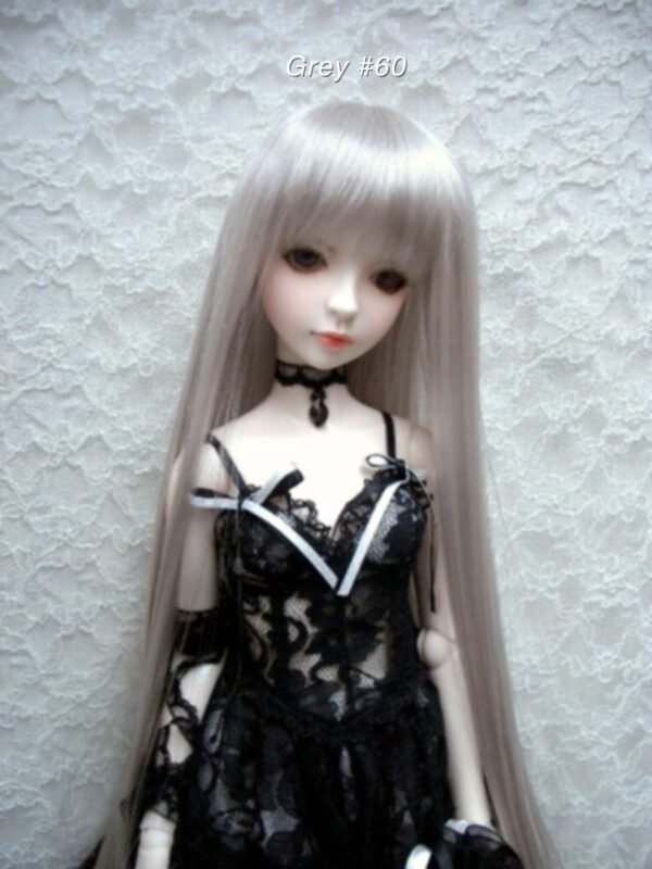 Wig / 8 inch / Long Straight with Bangs *Length 38cm (Grey #60)