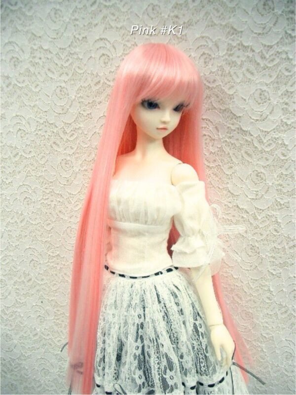 Wig / 8 inch / Long Straight with Bangs *Length 38cm (Pink #K1)