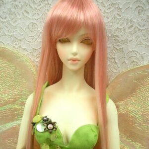 Wig / 8 inch / Long Straight with Bangs *Length 38cm (Metallic pink #25/K1M)