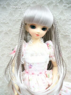 Wig / 7-8 inch / Braided Hair with Bangs (Grey #60)