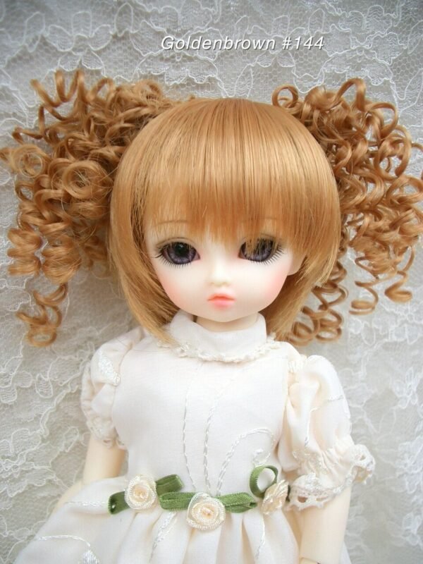 Wig / 6-7 inch / Curly Twintails with Bangs (Goldenbrown #144)