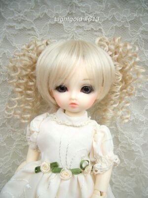 Wig / 6-7 inch / Curly Twintails with Bangs (Lightgold #613)