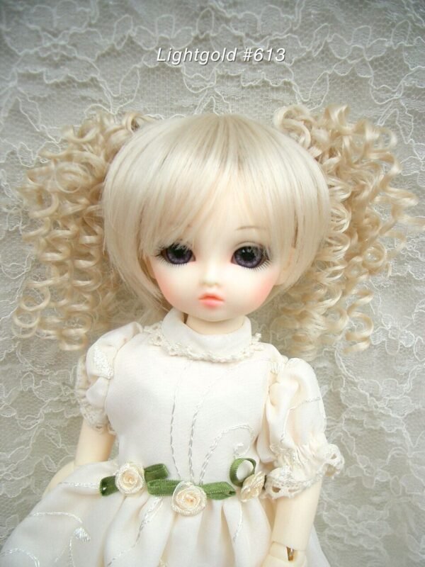 Wig / 6-7 inch / Curly Twintails with Bangs (Lightgold #613)