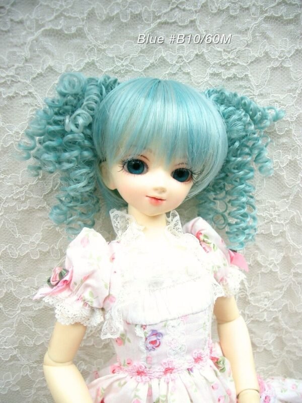 Wig / 7-8 inch / Curly Twintails with Bangs (Blue #B10/60M)