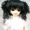 Wig / 7-8 inch / Curly Twintails with Bangs (Black #2)