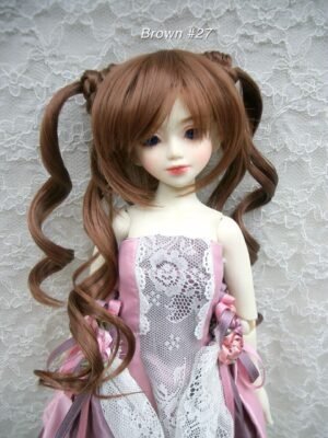 Wig / 6-7 inch / Chignon Curly Twintails (Brown #27)