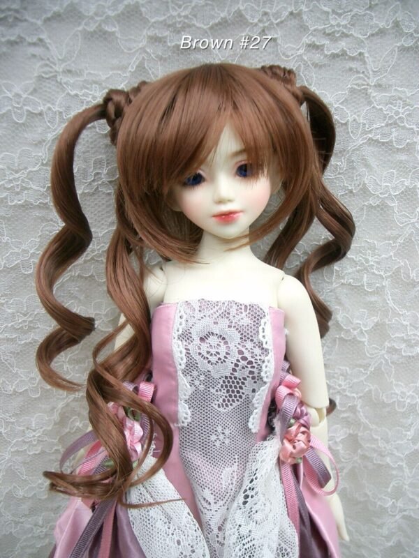 Wig / 6-7 inch / Chignon Curly Twintails (Brown #27)