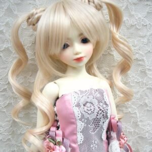 Wig / 6-7 inch / Chignon Curly Twintails (Lightgold #613)