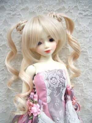 Wig / 6-7 inch / Chignon Curly Twintails (Lightgold #613)