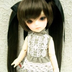 Wig / 6-7 inch / Ribbon Twintails (Dark brown #8)
