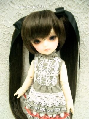 Wig / 6-7 inch / Ribbon Twintails (Dark brown #8)