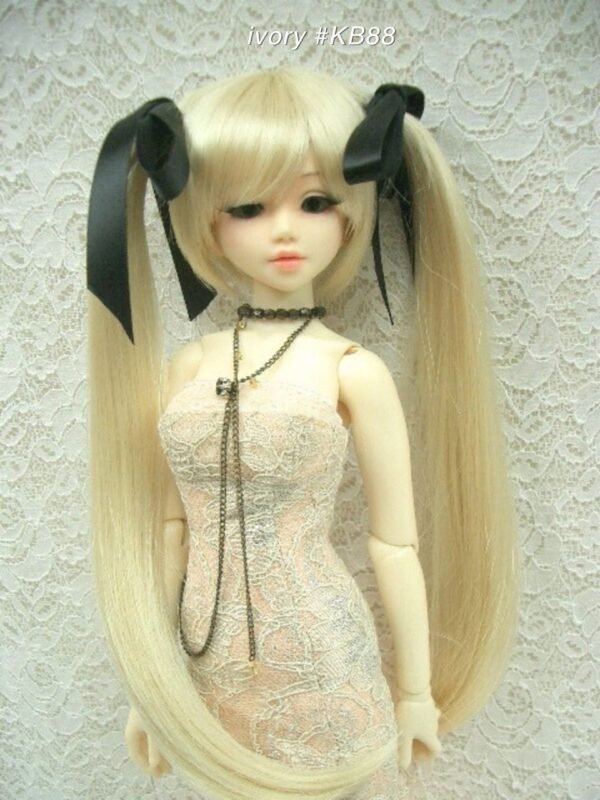 Wig / 6-7 inch / Ribbon Twintails (Ivory #KB88)