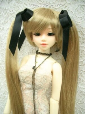 Wig / 6-7 inch / Ribbon Twintails (Lightgoldbrown #25)