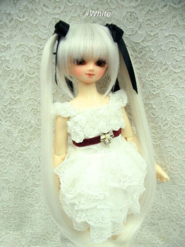 Wig / 7-8 inch / Ribbon Twintail (#White)