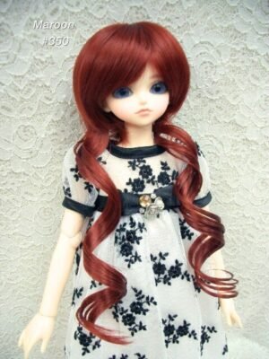 Wig / 7-8 inch / Curly Twintail (Maroon #350)