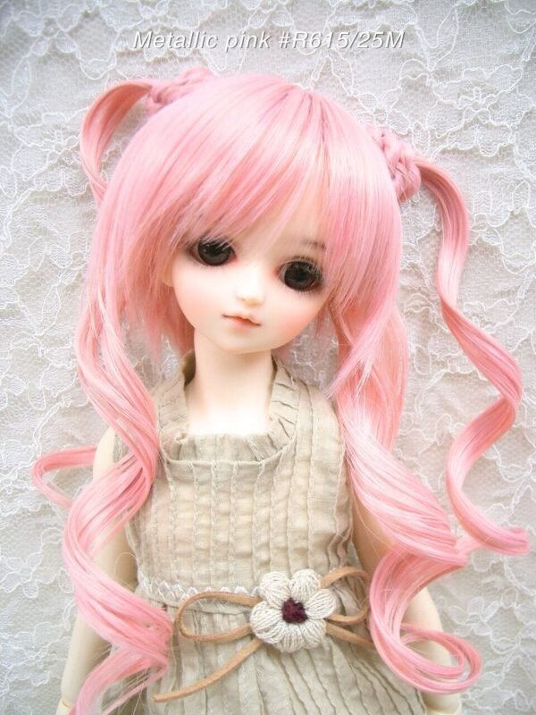 Wig / 7-8 inch / Long Twintails (Metallic pink #R615/25M)