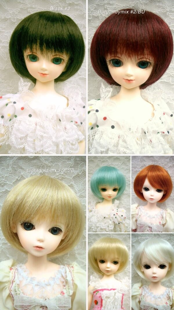 Wig / 7-8 inch / Short Bob with Long Bangs (Lighgoldmix #GL26)