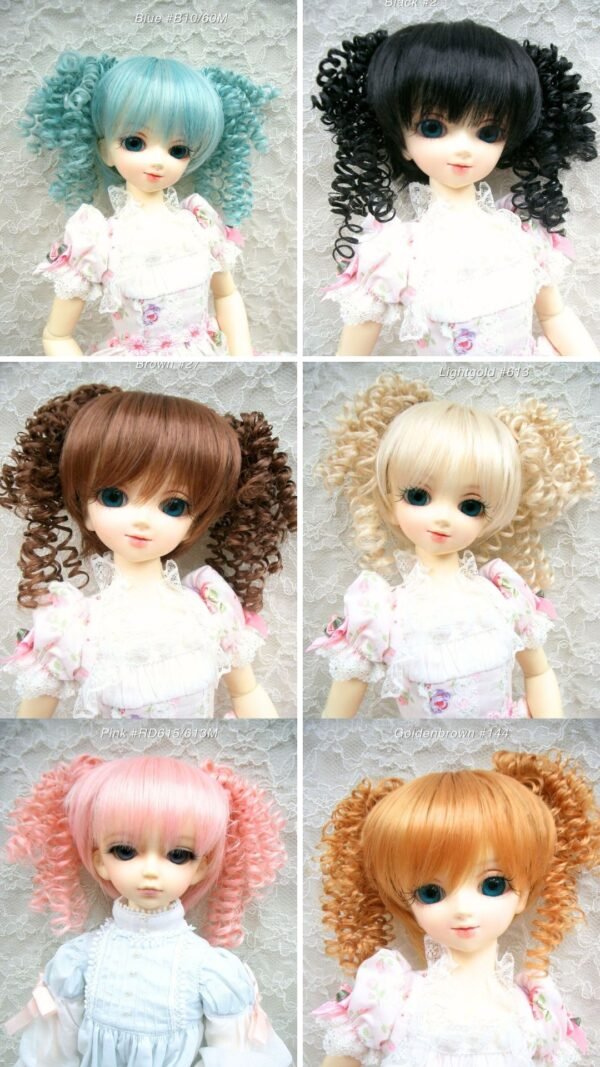 Wig / 7-8 inch / Curly Twintails with Bangs (Brown #27)