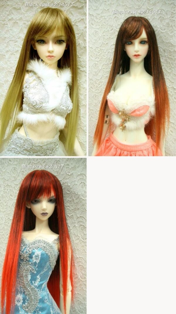 Wig / 8 inch / Long Straight V-shaped haircut *Length 33cm (Black-rust #2/145TT)