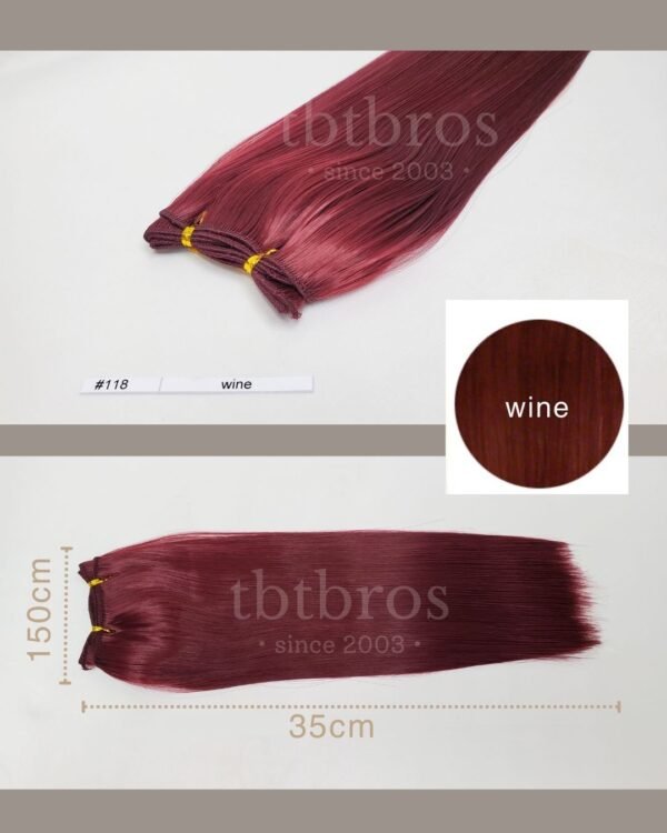 Heat-Resistant Wig Wefting (Wine #118)