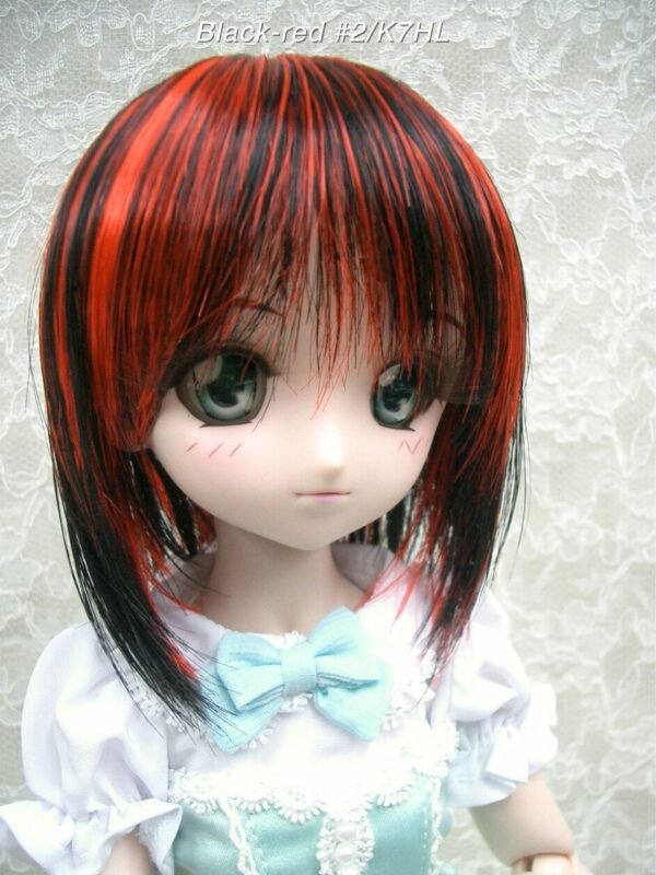 Wig / 8-9 inch / Short (Black-red #2/K7HL)