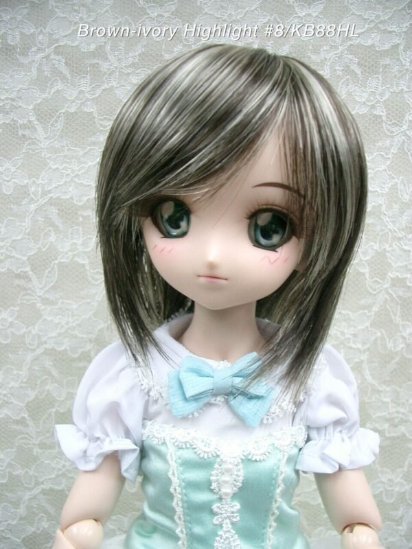 Wig / 8-9 inch / Short (Brown-ivory Highlight #8/KB88HL)