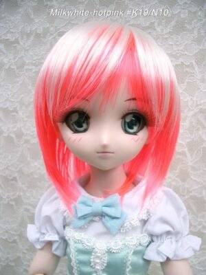 Wig / 8-9 inch / Short (Milkwhite-hotpink #K19/N10)
