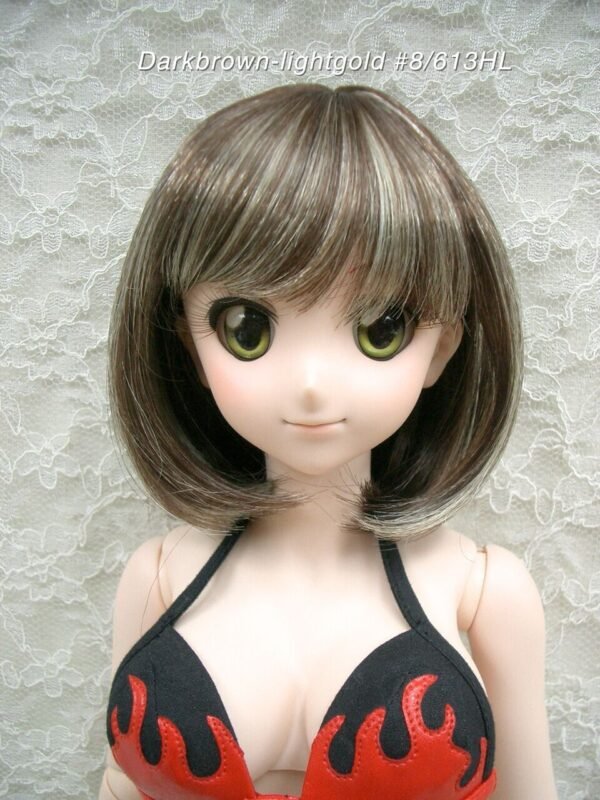 Wig / 8-9 inch / Medium Bob (Darkbrown-lightgold #8/613HL)