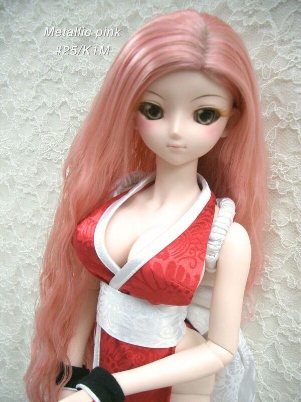 Wig / 8-9 inch / Soft Long Wave (Metallic pink #25/K1M)