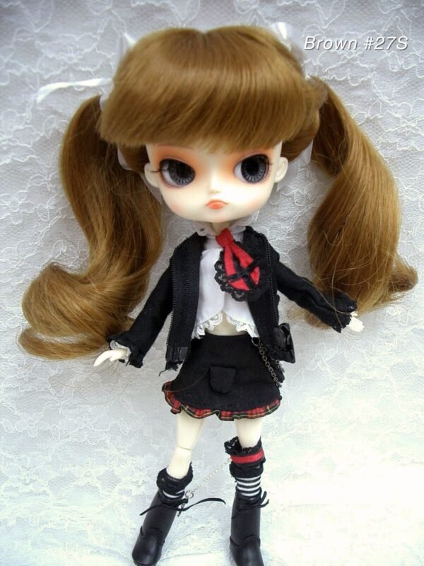 Wig / 8-9 inch / Twintails Ribbon Curly (Brown #27S)