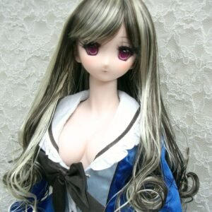 Wig / 8-9 inch / Medium Long Curls at the end (Darkbrown-ivory #8/KB88HL)