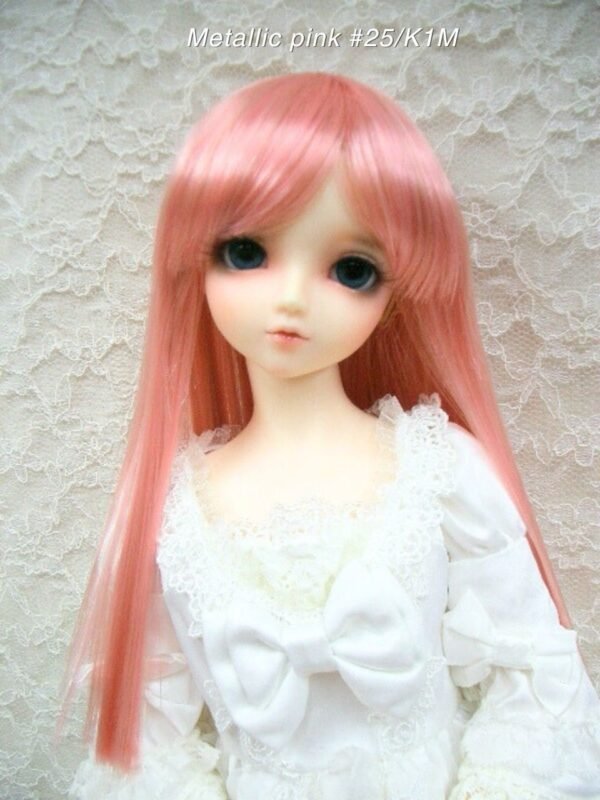 Wig / 8-9 inch / Semi-long Straight (Metallic pink #25/K1M)