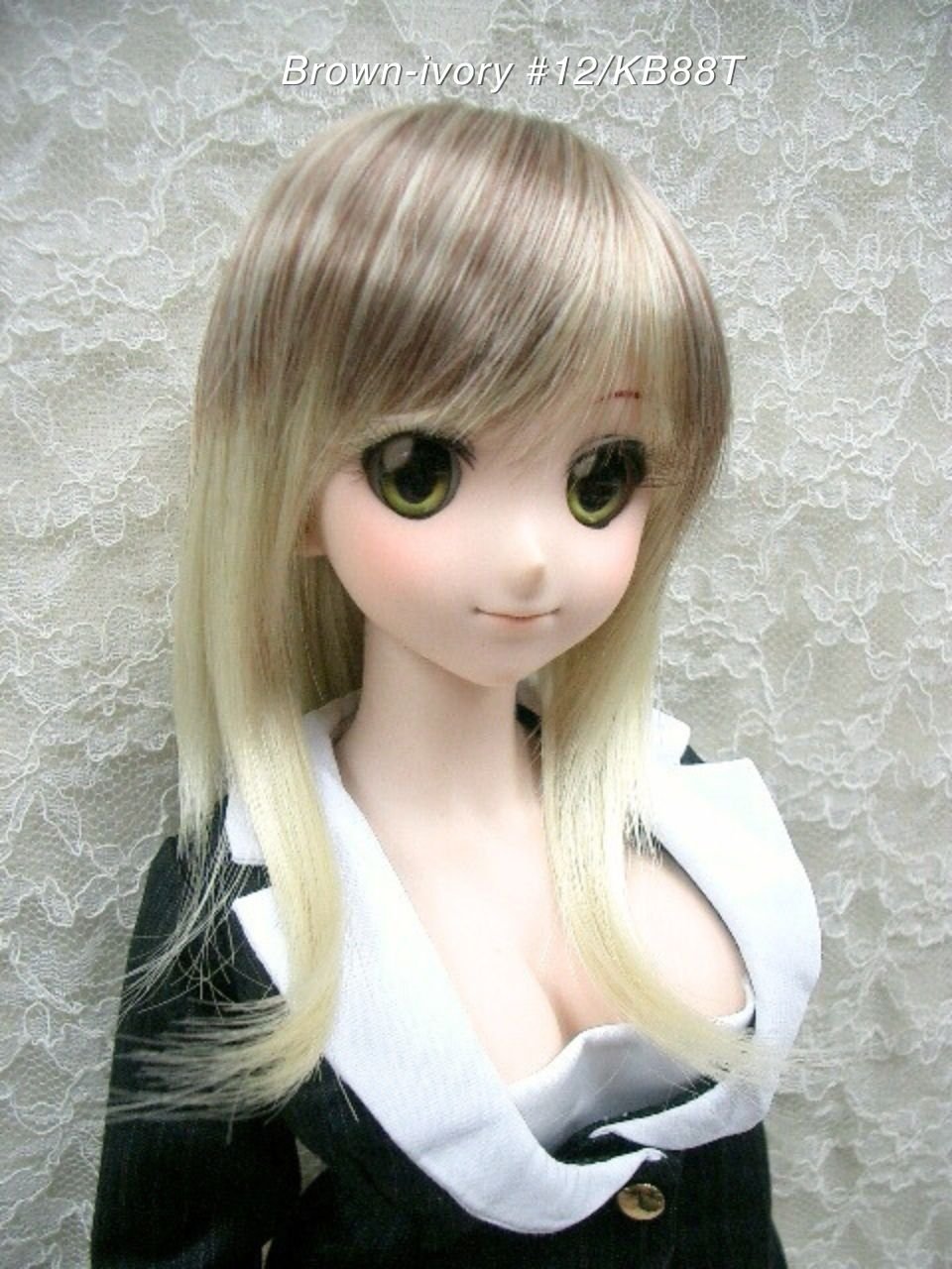 28090A-8-9 brown-ivoryT_12-KB88T Wig / 8-9 inch / Gradation Layer (Brown-ivory #12/KB88T)