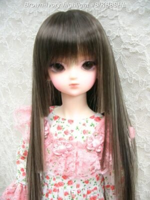 Wig / 8-9 inch / Princess-cut Long (Brown-ivory Highlight #8/KB88HL)